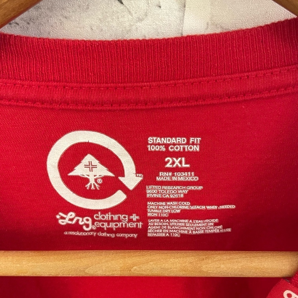 Men’s LRG Lifted Research Group red with white logo short sleeve t-shirt 2XL - Picture 3 of 3